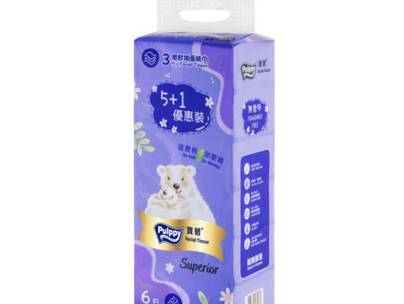 寶碧優質三層軟抽面紙5+1優惠裝 - 6包裝